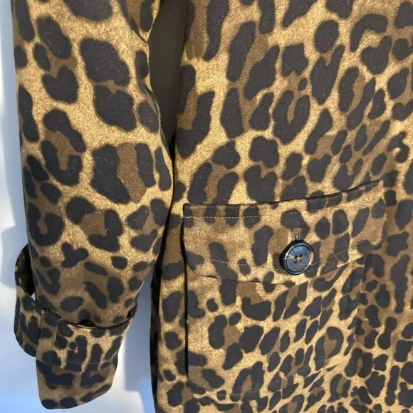 Leopard animal print sexy as F jacket trench 3/4 length size s. Trench coat - Picture 4 of 11